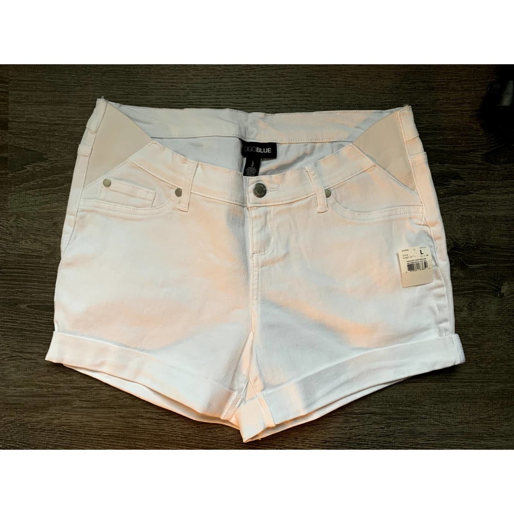 Indigo blue maternity shorts